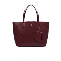 TOMMY HILFIGER ICON TOTE MONO ΤΣΑΝΤΑ ΓΥΝΑΙΚΕΙΑ BORDEAUX