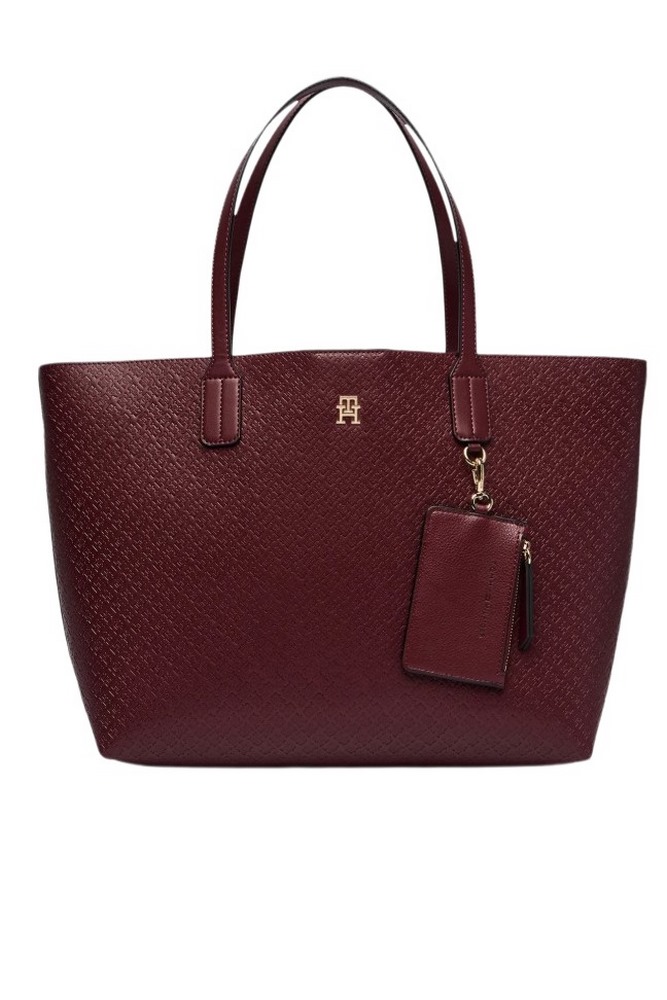 TOMMY HILFIGER ICON TOTE MONO ΤΣΑΝΤΑ ΓΥΝΑΙΚΕΙΑ BORDEAUX