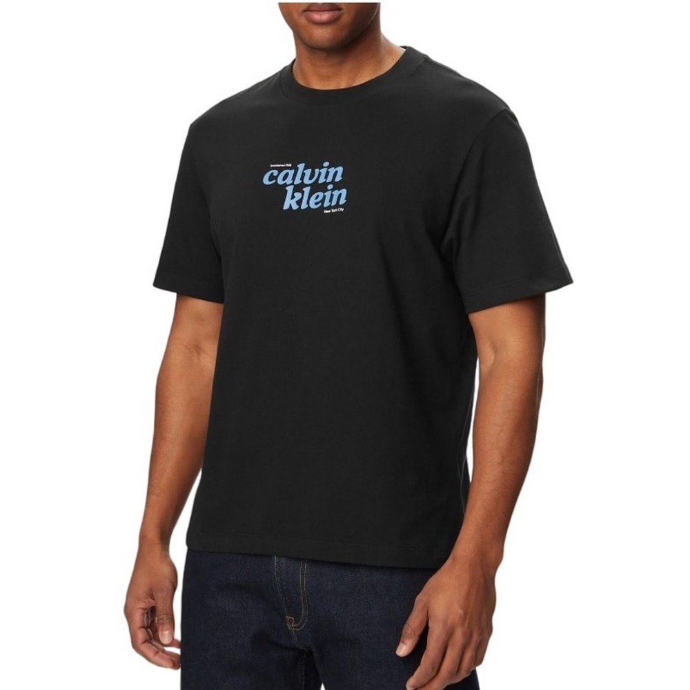 CALVIN KLEIN JEANS 20S CALVINKLEIN TRVL FONT GRA T-SHIRT ΜΠΛΟΥΖΑ ΑΝΔΡΙΚΗ BLACK