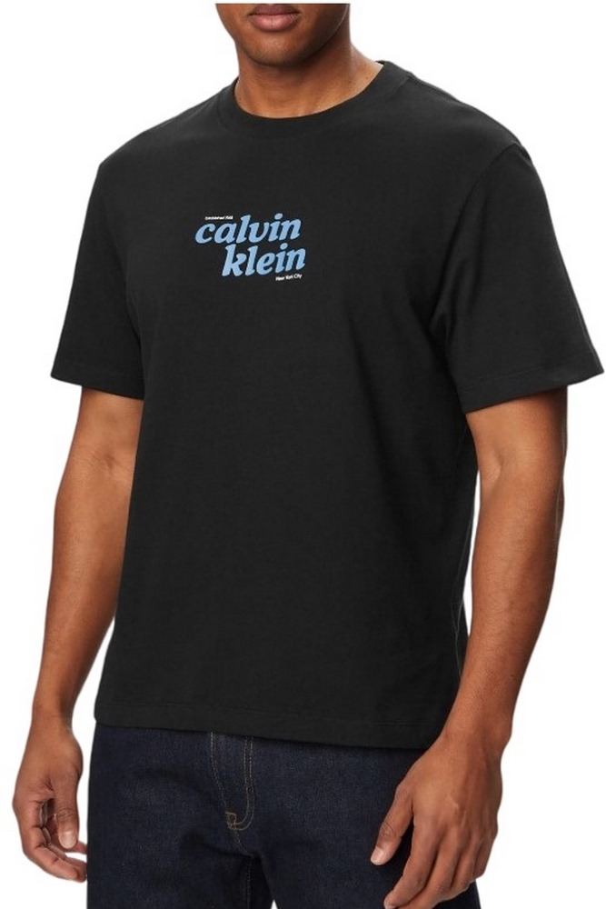 CALVIN KLEIN JEANS 20S CALVINKLEIN TRVL FONT GRA T-SHIRT ΜΠΛΟΥΖΑ ΑΝΔΡΙΚΗ BLACK