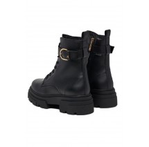TOMMY HILFIGER LEATHER TH BUCKLED LACE-UP BOOT ΠΑΠΟΥΤΣΙ ΓΥΝΑΙΚΕΙΟ BLACK