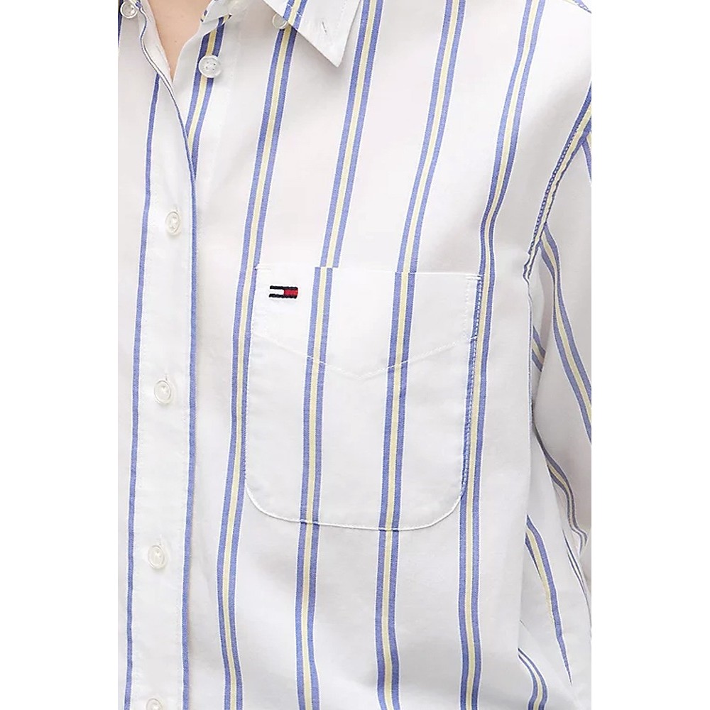 TOMMY JEANS RLX CROP SHIRT ΠΟΥΚΑΜΙΣΟ ΓΥΝΑΙΚΕΙΟ ECRU