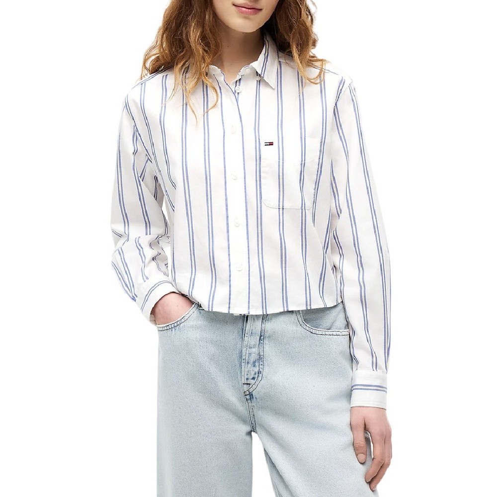 TOMMY JEANS RLX CROP SHIRT ΠΟΥΚΑΜΙΣΟ ΓΥΝΑΙΚΕΙΟ ECRU