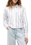 TOMMY JEANS RLX CROP SHIRT ΠΟΥΚΑΜΙΣΟ ΓΥΝΑΙΚΕΙΟ ECRU