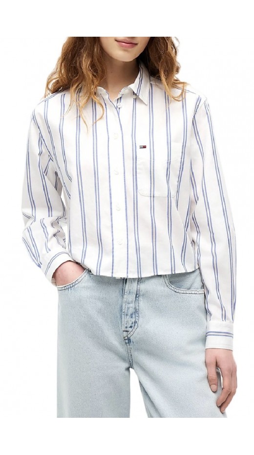 TOMMY JEANS RLX CROP SHIRT ΠΟΥΚΑΜΙΣΟ ΓΥΝΑΙΚΕΙΟ ECRU