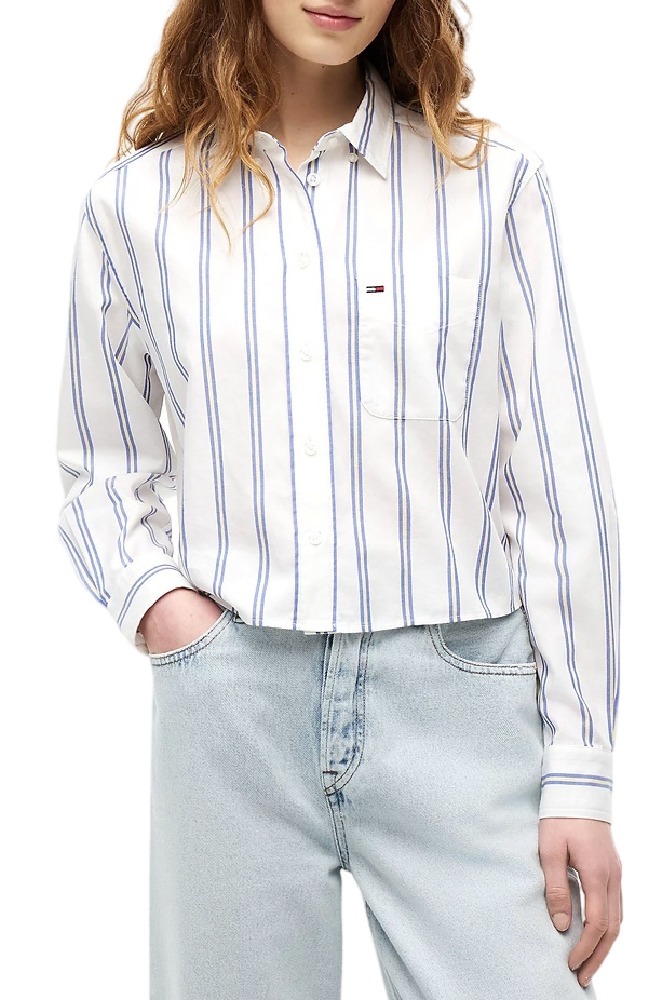 TOMMY JEANS RLX CROP SHIRT ΠΟΥΚΑΜΙΣΟ ΓΥΝΑΙΚΕΙΟ ECRU