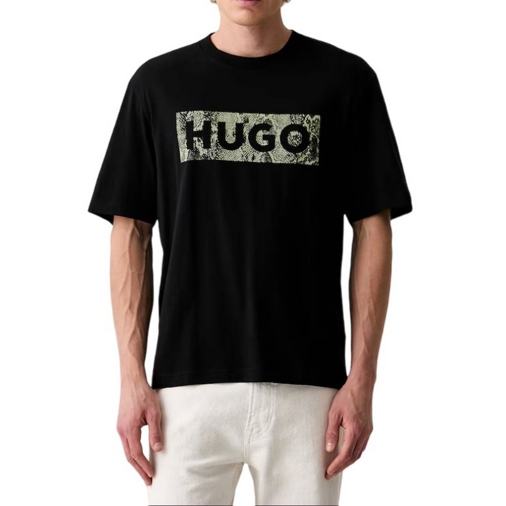 HUGO BOSS NERPIENT JERSEY T-SHIRT ΜΠΛΟΥΖΑ ΑΝΔΡΙΚΗ BLACK
