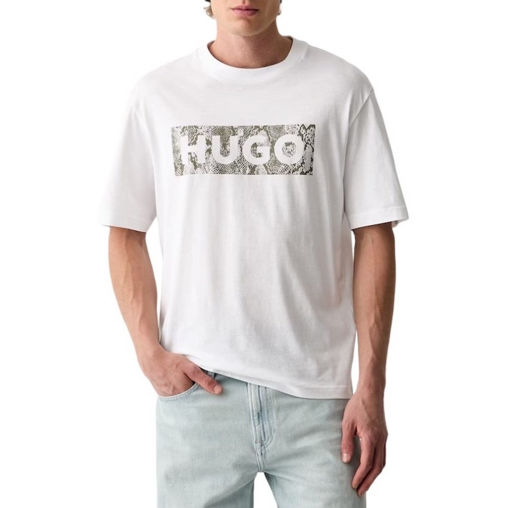 HUGO BOSS NERPIENT JERSEY T-SHIRT ΜΠΛΟΥΖΑ ΑΝΔΡΙΚΗ WHITE