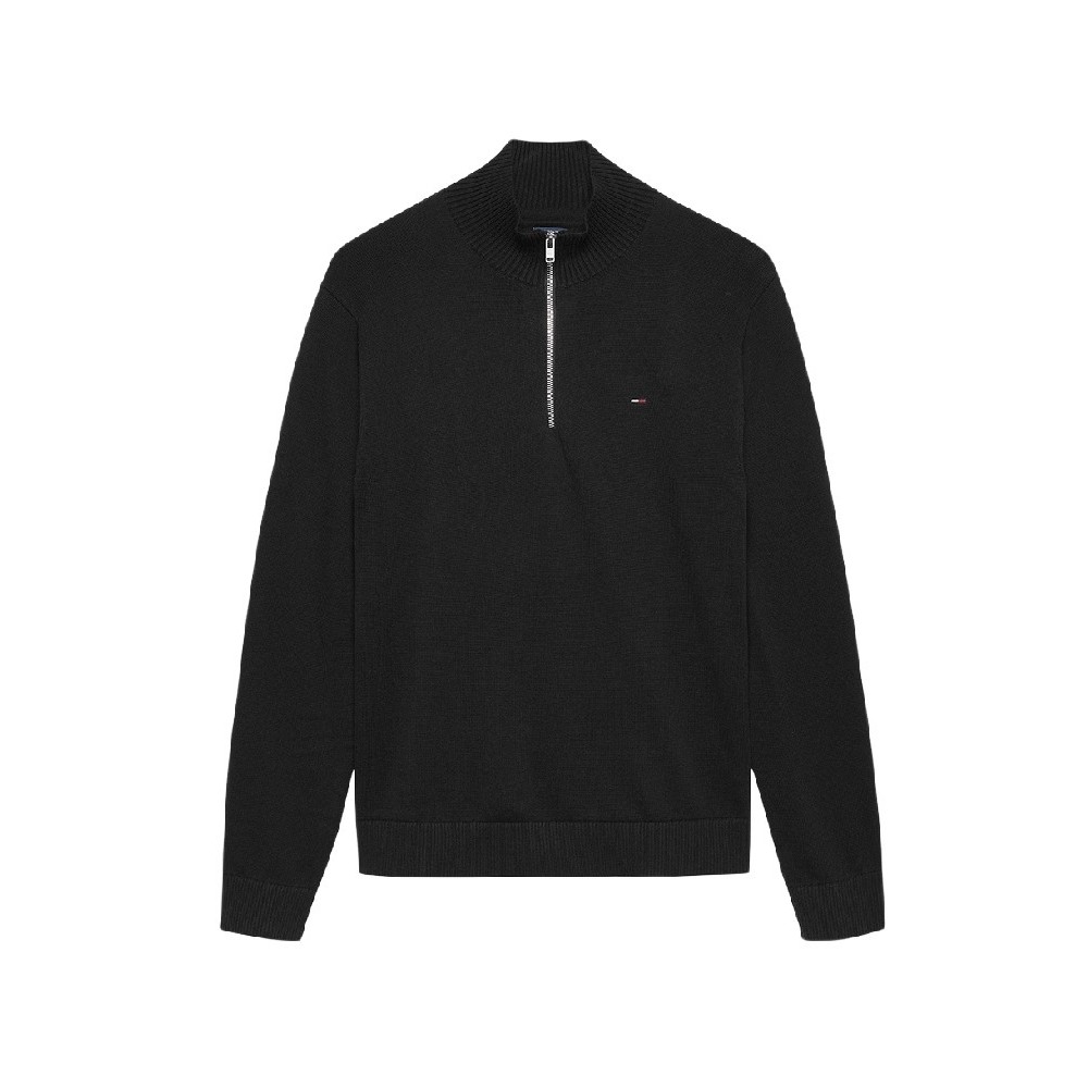 TOMMY JEANS SLM ESS LIGHT ΒΌ ZIP SWTR EXT ΠΛΕΚΤΗ ΜΠΛΟΥΖΑ ΑΝΔΡΙΚΗ BLACK