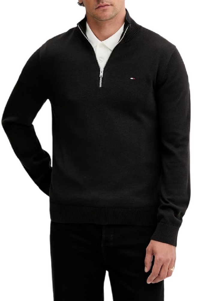 TOMMY JEANS SLM ESS LIGHT ΒΌ ZIP SWTR EXT ΠΛΕΚΤΗ ΜΠΛΟΥΖΑ ΑΝΔΡΙΚΗ BLACK