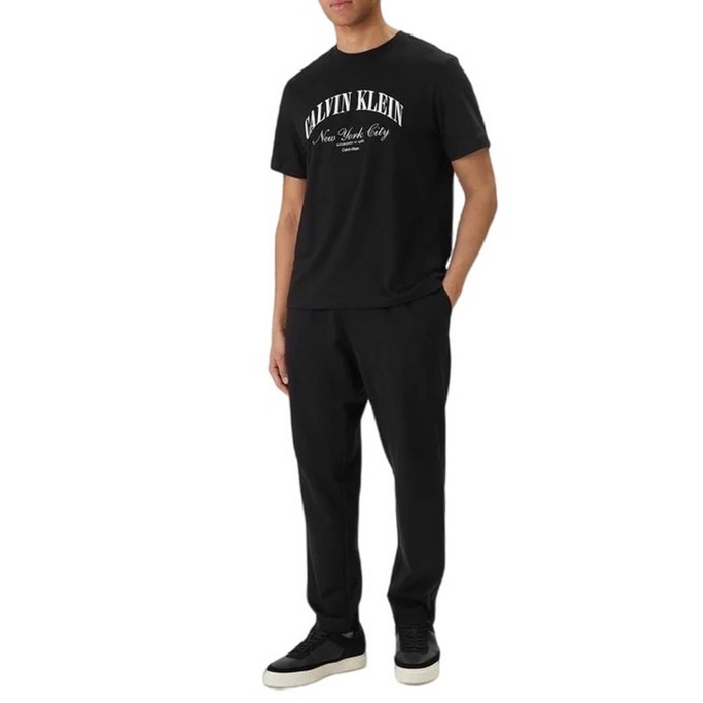 CALVIN KLEIN TAPERED TECH KNIT PLEATED PANT ΠΑΝΤΕΛΟΝΙ ΑΝΔΡΙΚΟ BLACK