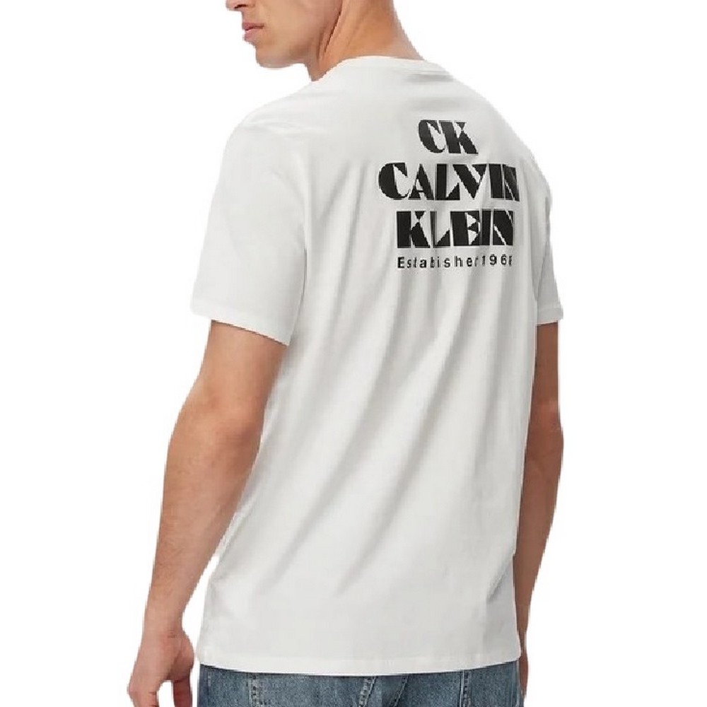CALVIN KLEIN 30s EU RESORT GRAPHIC T-SHIRT ΜΠΛΟΥΖΑ ΑΝΔΡΙΚΗ BRIGHT WHITE