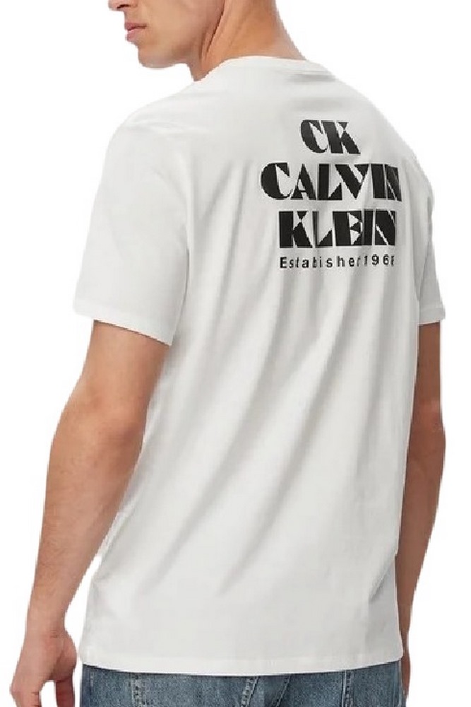 CALVIN KLEIN 30s EU RESORT GRAPHIC T-SHIRT ΜΠΛΟΥΖΑ ΑΝΔΡΙΚΗ BRIGHT WHITE