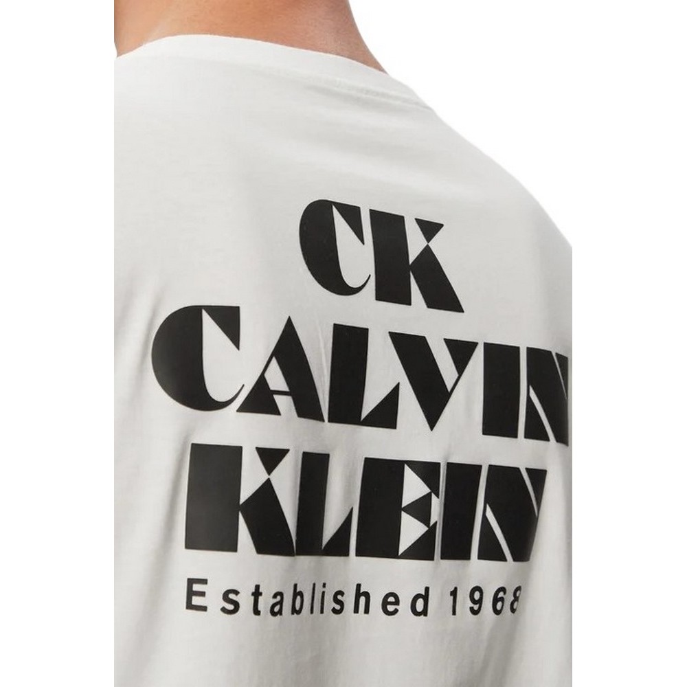 CALVIN KLEIN 30s EU RESORT GRAPHIC T-SHIRT ΜΠΛΟΥΖΑ ΑΝΔΡΙΚΗ BRIGHT WHITE