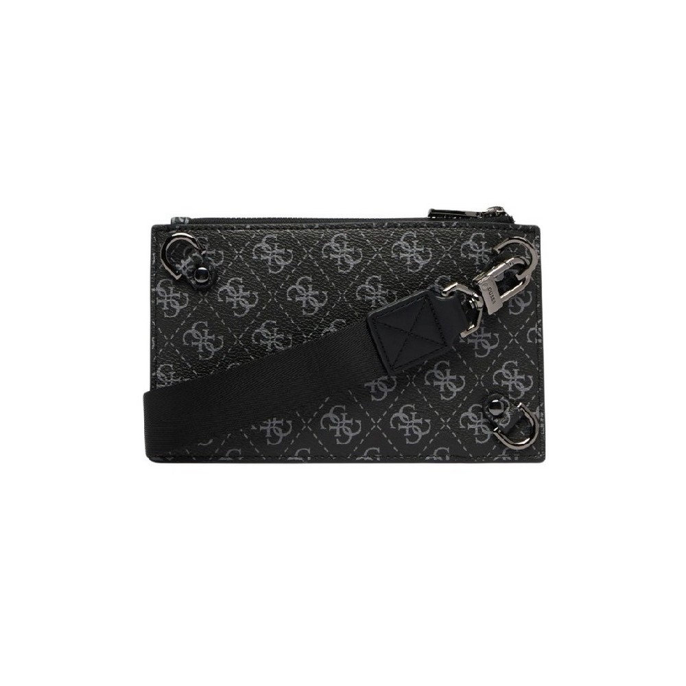 GUESS MILANO FLAT BUMBAG HMMILOP6391 ΤΣΑΝΤΑ ΑΝΔΡΙΚΗ BLACK/GREY