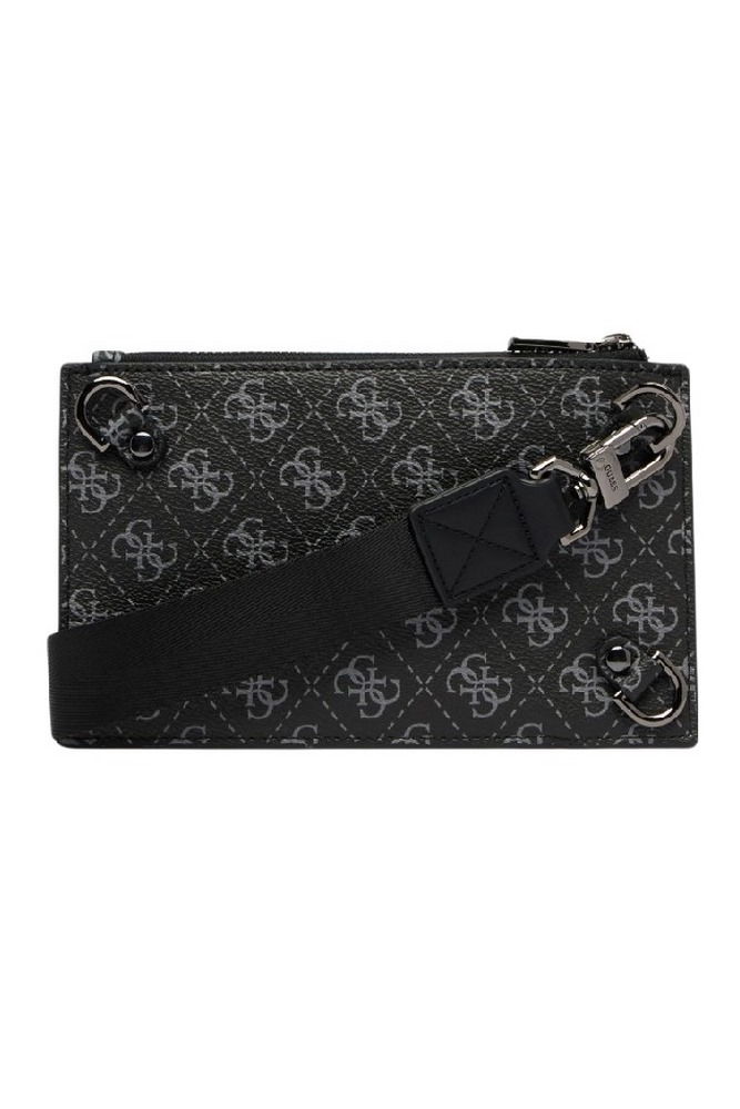GUESS MILANO FLAT BUMBAG HMMILOP6391 ΤΣΑΝΤΑ ΑΝΔΡΙΚΗ BLACK/GREY