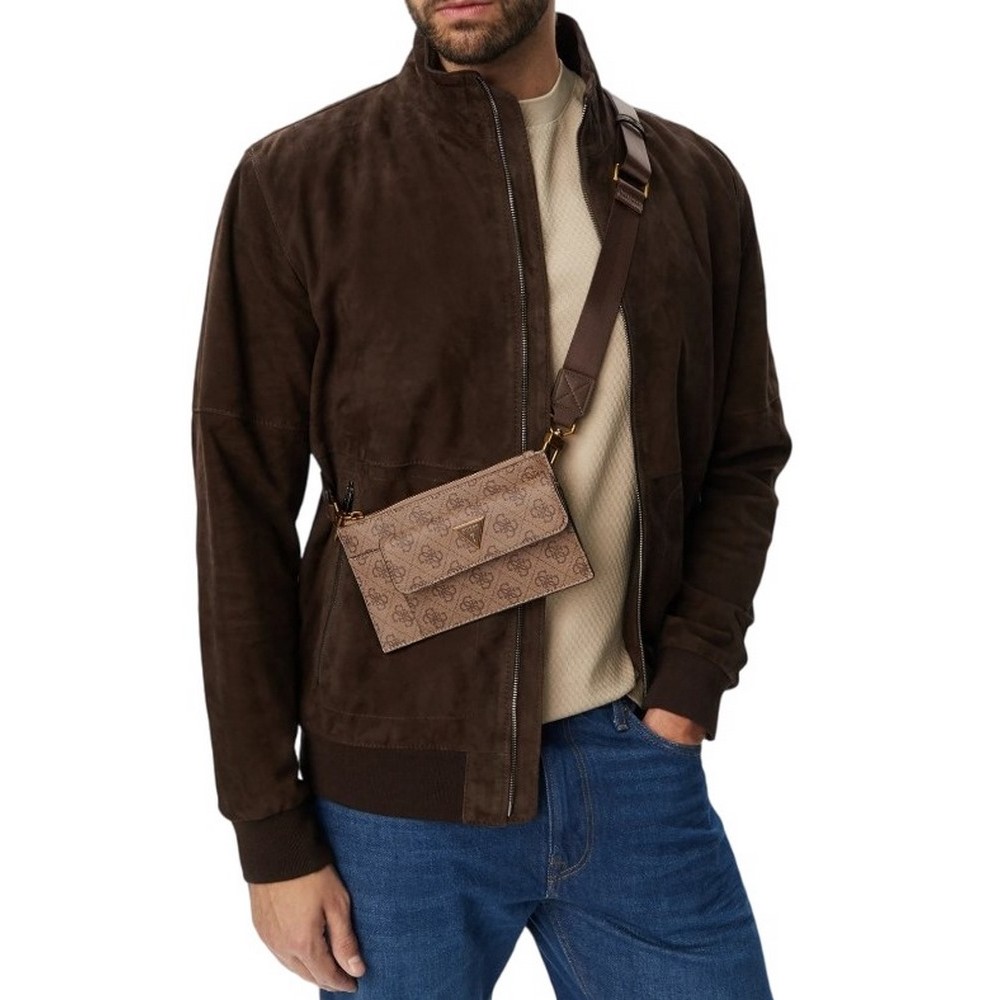 GUESS MILANO FLAT BUMBAG HMMILOP6391 ΤΣΑΝΤΑ ΑΝΔΡΙΚΗ LATTE