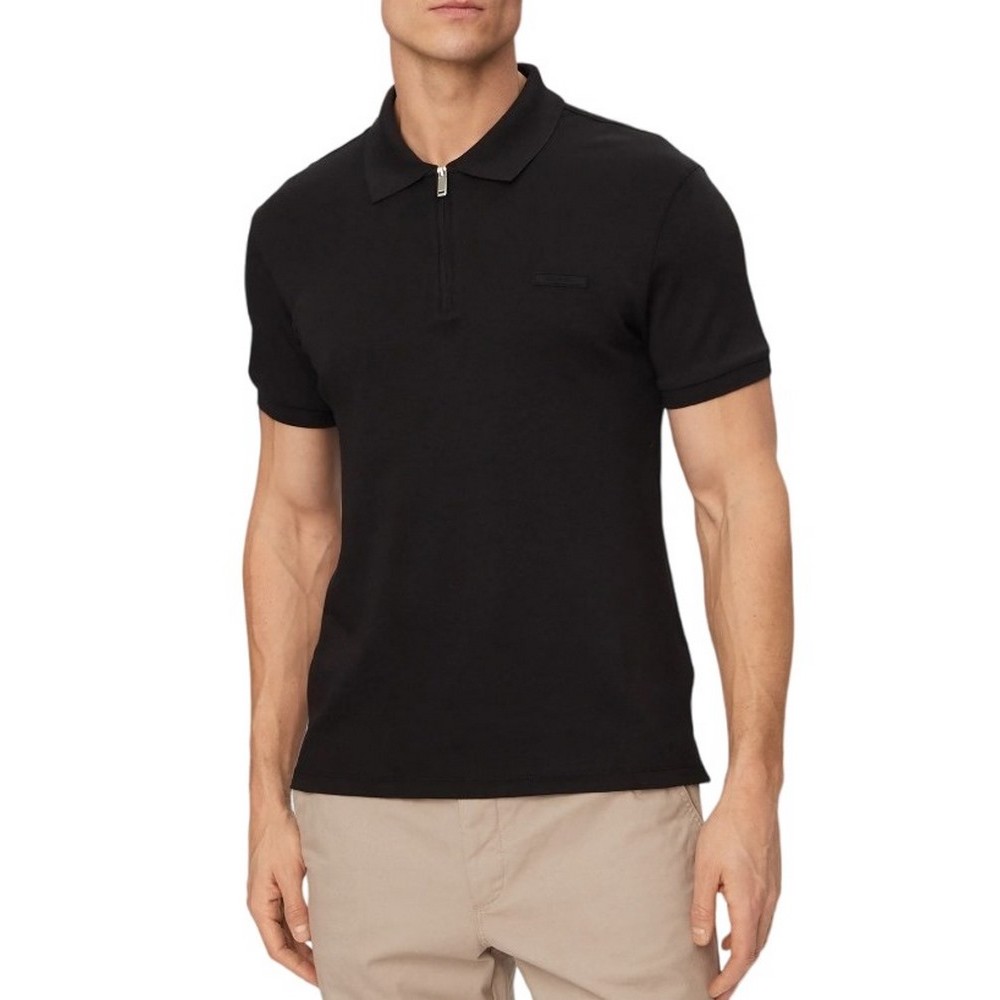 CALVIN KLEIN SUPIMA ZIP POLO T-SHIRT ΜΠΛΟΥΖΑ ΑΝΔΡΙΚΗ BLACK