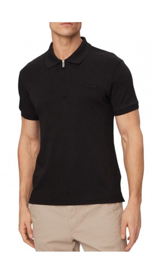 CALVIN KLEIN SUPIMA ZIP POLO T-SHIRT ΜΠΛΟΥΖΑ ΑΝΔΡΙΚΗ BLACK