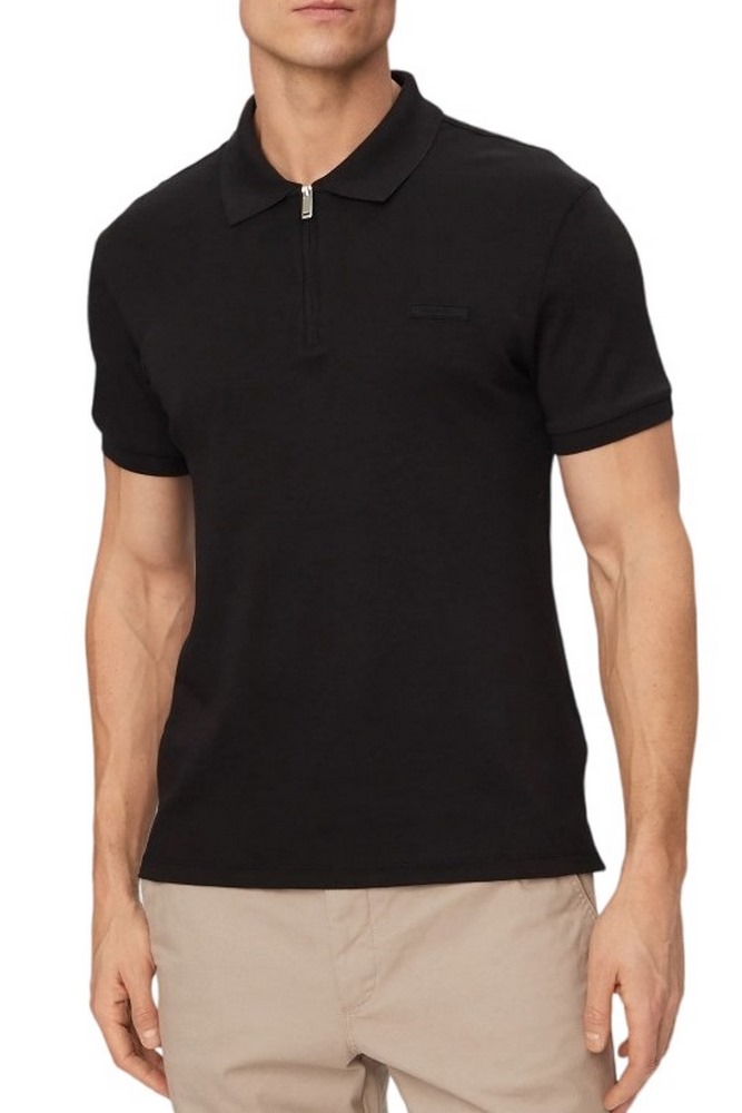 CALVIN KLEIN SUPIMA ZIP POLO T-SHIRT ΜΠΛΟΥΖΑ ΑΝΔΡΙΚΗ BLACK