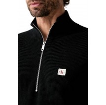 CALVIN KLEIN JEANS CLSC CTTN WFLE HZIP SWTR 9GG ΜΠΛΟΥΖΑ ΠΛΕΚΤΗ ΑΝΔΡΙΚΗ BLACK