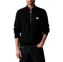 CALVIN KLEIN JEANS CLSC CTTN WFLE HZIP SWTR 9GG ΜΠΛΟΥΖΑ ΠΛΕΚΤΗ ΑΝΔΡΙΚΗ BLACK