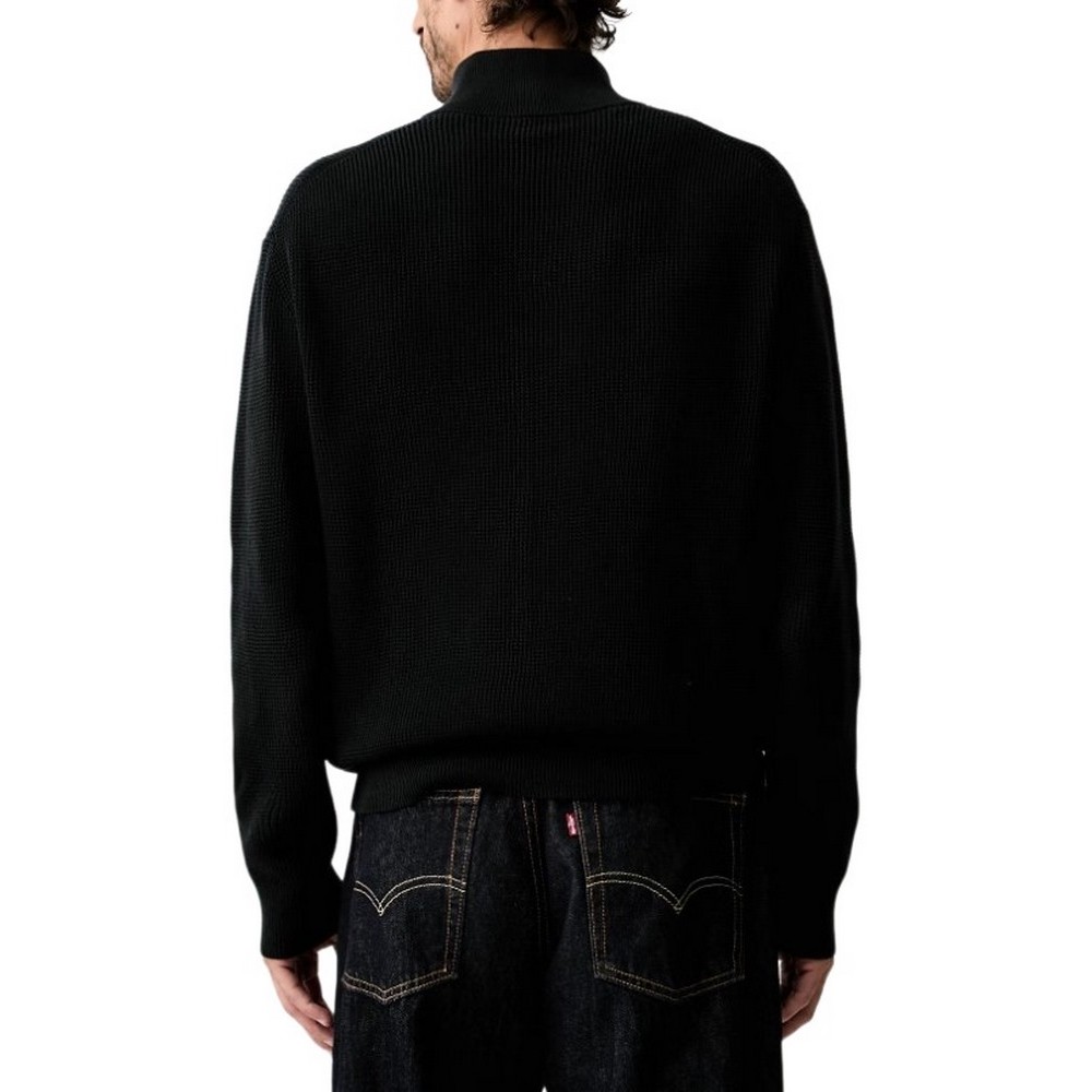 CALVIN KLEIN JEANS CLSC CTTN WFLE HZIP SWTR 9GG ΜΠΛΟΥΖΑ ΠΛΕΚΤΗ ΑΝΔΡΙΚΗ BLACK