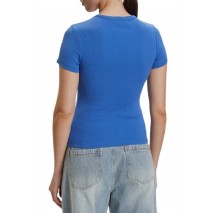 TOMMY JEANS SLIM BADGE RIB TEE T-SHIRT ΜΠΛΟΥΖΑ ΓΥΝΑΙΚΕΙΑ DARK BLUE