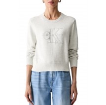 CALVIN KLEIN JEANS LOGO OUTLINE TOP ΜΠΛΟΥΖΑ ΠΛΕΚΤΗ ΓΥΝΑΙΚΕΙΑ GREY