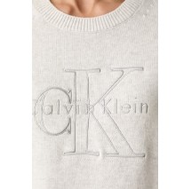 CALVIN KLEIN JEANS LOGO OUTLINE TOP ΜΠΛΟΥΖΑ ΠΛΕΚΤΗ ΓΥΝΑΙΚΕΙΑ GREY
