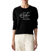 CALVIN KLEIN JEANS LOGO OUTLINE TOP ΜΠΛΟΥΖΑ ΠΛΕΚΤΗ ΓΥΝΑΙΚΕΙΑ BLACK