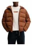 TOMMY JEANS HOODED LOGO PUFFER EXT ΜΠΟΥΦΑΝ ΑΝΔΡΙΚΟ BROWN