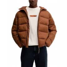 TOMMY JEANS HOODED LOGO PUFFER EXT ΜΠΟΥΦΑΝ ΑΝΔΡΙΚΟ BROWN