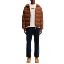 TOMMY JEANS HOODED LOGO PUFFER EXT ΜΠΟΥΦΑΝ ΑΝΔΡΙΚΟ BROWN