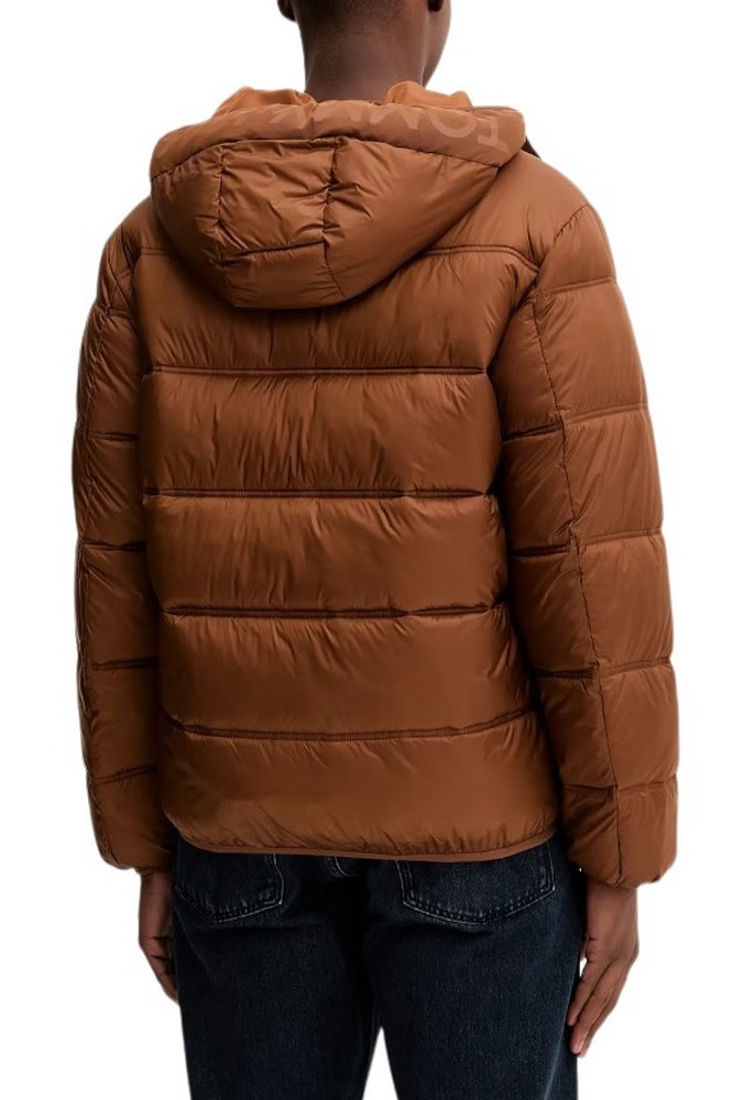 TOMMY JEANS HOODED LOGO PUFFER EXT ΜΠΟΥΦΑΝ ΑΝΔΡΙΚΟ BROWN