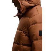 TOMMY JEANS HOODED LOGO PUFFER EXT ΜΠΟΥΦΑΝ ΑΝΔΡΙΚΟ BROWN