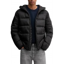 TOMMY JEANS HOODED LOGO PUFFER EXT ΜΠΟΥΦΑΝ ΑΝΔΡΙΚΟ BLACK