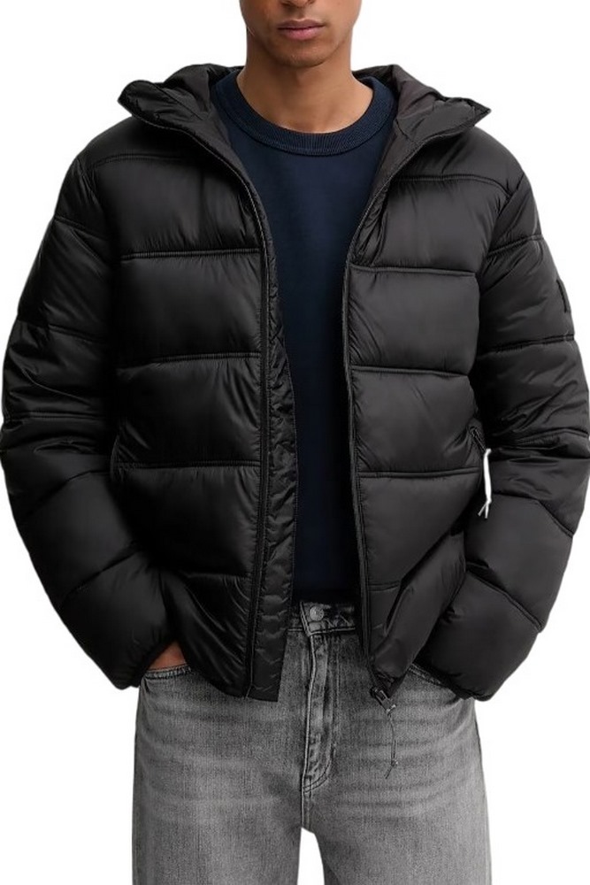 TOMMY JEANS HOODED LOGO PUFFER EXT ΜΠΟΥΦΑΝ ΑΝΔΡΙΚΟ BLACK