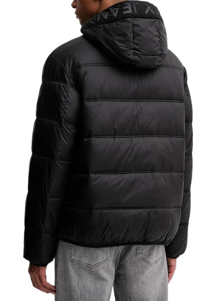 TOMMY JEANS HOODED LOGO PUFFER EXT ΜΠΟΥΦΑΝ ΑΝΔΡΙΚΟ BLACK