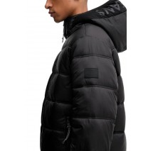 TOMMY JEANS HOODED LOGO PUFFER EXT ΜΠΟΥΦΑΝ ΑΝΔΡΙΚΟ BLACK