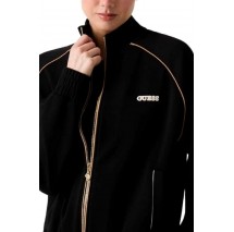 GUESS GEORGIA HIGH NECK FULL ZIP ΖΑΚΕΤΑ ΦΟΥΤΕΡ ΓΥΝΑΙΚΕΙΑ BLACK