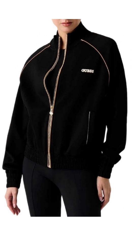 GUESS GEORGIA HIGH NECK FULL ZIP ΖΑΚΕΤΑ ΦΟΥΤΕΡ ΓΥΝΑΙΚΕΙΑ BLACK