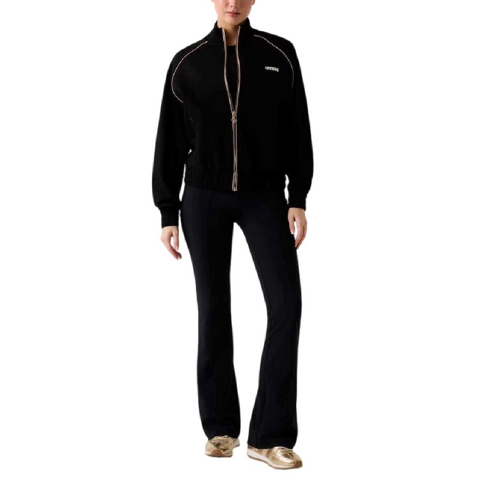 GUESS GEORGIA HIGH NECK FULL ZIP ΖΑΚΕΤΑ ΦΟΥΤΕΡ ΓΥΝΑΙΚΕΙΑ BLACK