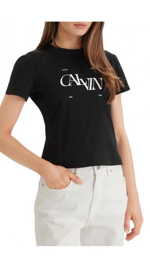 CALVIN KLEIN JEANS SEASONAL GRAPHIC SLIM T-SHIRT ΜΠΛΟΥΖΑ ΓΥΝΑΙΚΕΙΑ BLACK
