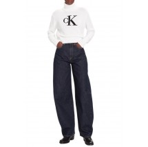 CALVIN KLEIN JEANS CHENILLE MONOLOGO SWEATER ΜΠΛΟΥΖΑ ΠΛΕΚΤΗ ΓΥΝΑΙΚΕΙΑ BRILLIANT WHITE