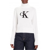 CALVIN KLEIN JEANS CHENILLE MONOLOGO SWEATER ΜΠΛΟΥΖΑ ΠΛΕΚΤΗ ΓΥΝΑΙΚΕΙΑ BRILLIANT WHITE