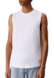 CALVIN KLEIN JEANS WOVEN LABEL TANK ΜΠΛΟΥΖΑ ΑΝΔΡΙΚΗ BRIGHT WHITE