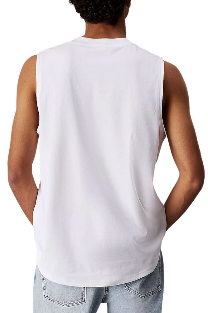 CALVIN KLEIN JEANS WOVEN LABEL TANK ΜΠΛΟΥΖΑ ΑΝΔΡΙΚΗ BRIGHT WHITE