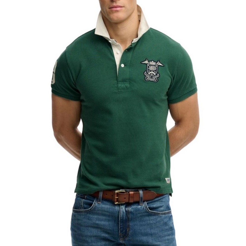 SUPERDRY D1 OVIN VINTAGE PIQUE RUGBY POLO T-SHIRT ΜΠΛΟΥΖΑ ΑΝΔΡΙΚΗ GREEN