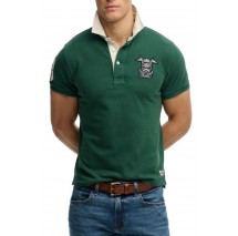 SUPERDRY D1 OVIN VINTAGE PIQUE RUGBY POLO T-SHIRT ΜΠΛΟΥΖΑ ΑΝΔΡΙΚΗ GREEN